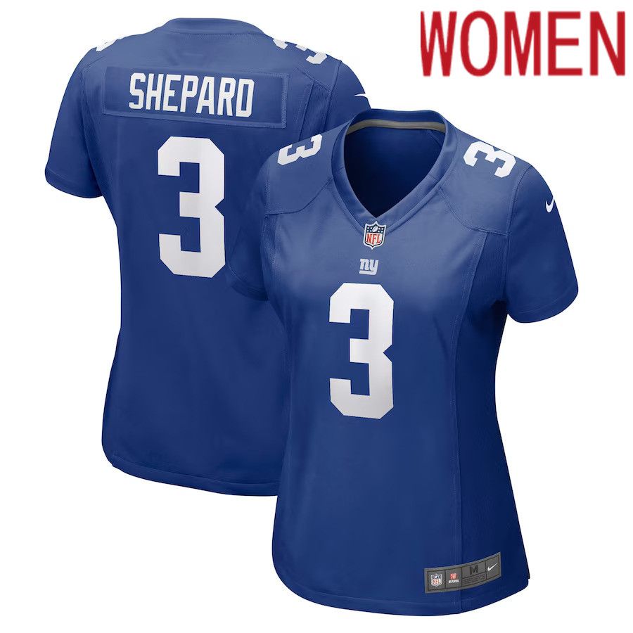 Women New York Giants #3 Sterling Shepard Nike Royal Game Player NFL Jersey